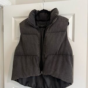 Gray denim Puffer Vest